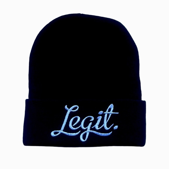 NWOT NEFF “LEGIT” EMBROIDERED BLACK BEANIE - Picture 1 of 3